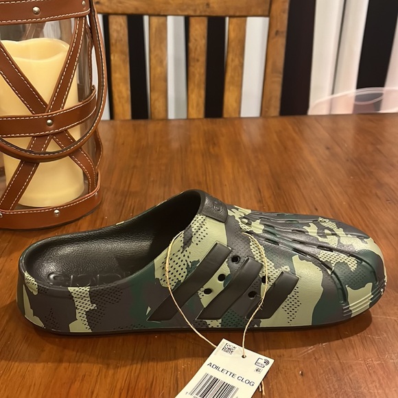 Adidas Adilette Clog Camo Camouflage shoes sandals QW1050 Mens sz 8 Women’s sz 9 - Picture 4 of 10